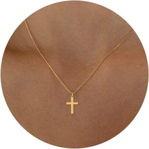 18k Gold/Silver Plated Simple Evil Eye Turquoise Cross Pendant Choker Necklace